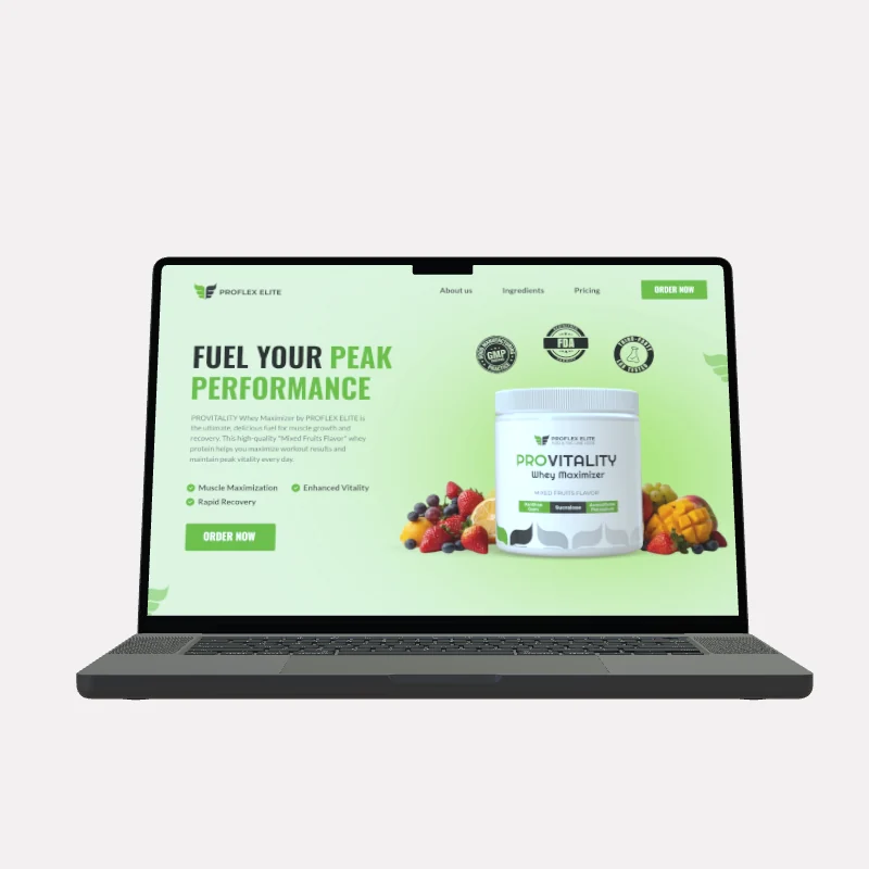 Laptop with a product page: live 3D mockup