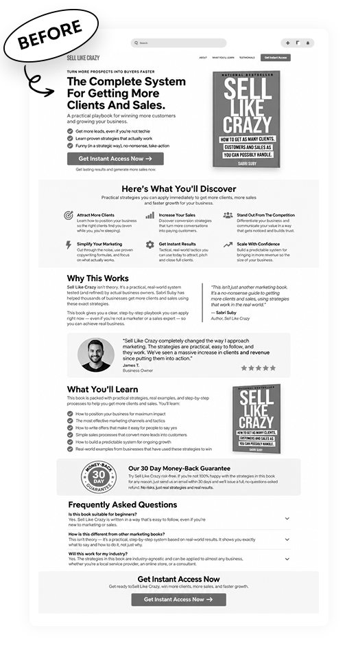 A flat, ordinary sales page