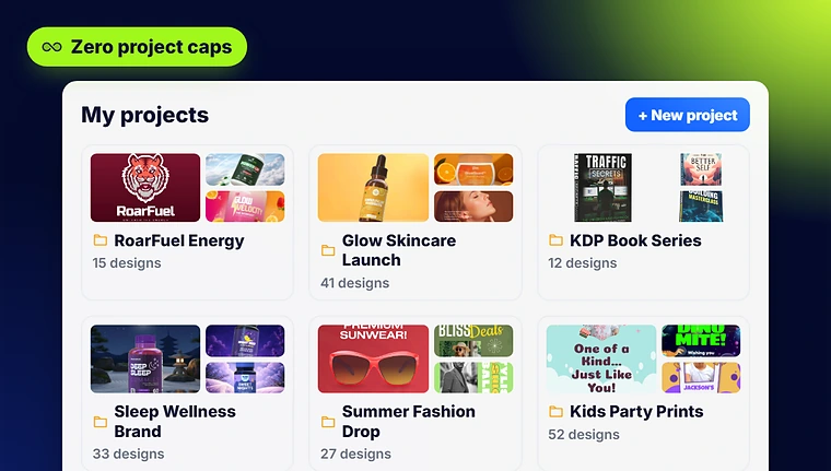 The ClickDesigns editor open on an Alphabull logo project with the colour picker showing