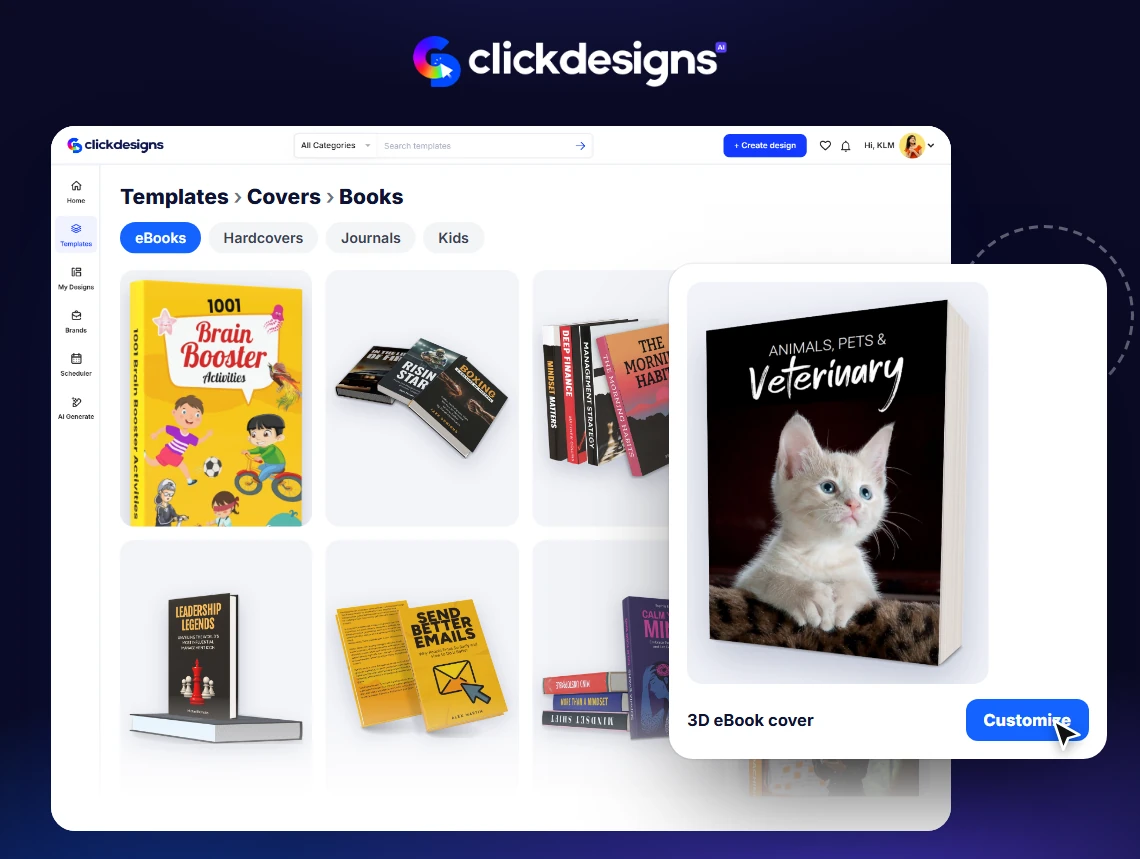 Done-For-You Book & eCover Designs templates inside ClickDesigns