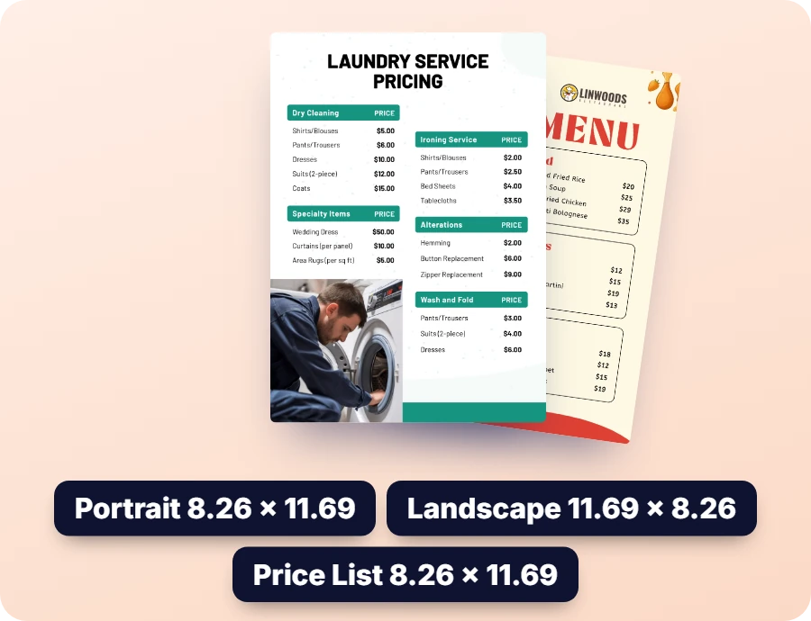 ClickDesigns menus templates