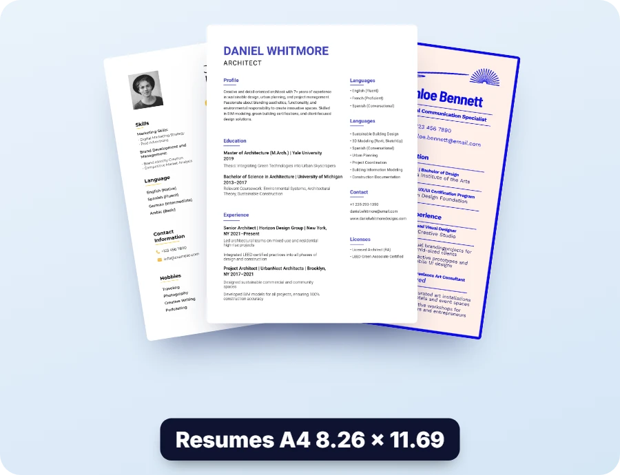 ClickDesigns resumes templates