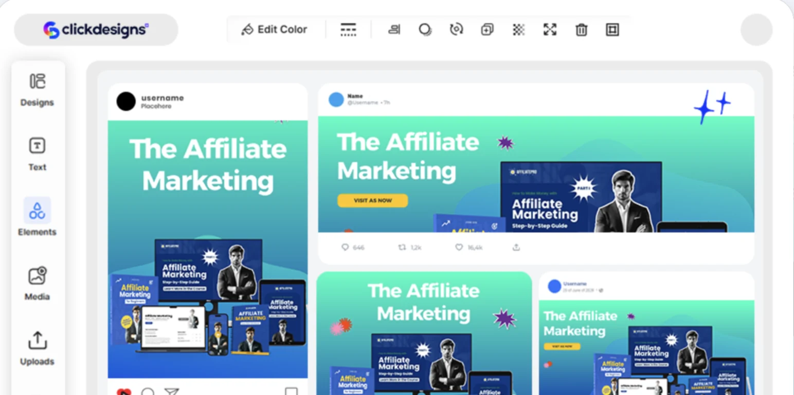 The same design live across social feeds